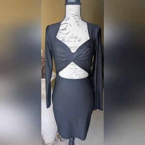 NWT Steps New York Black Cut-Out Mini Dress Size Large